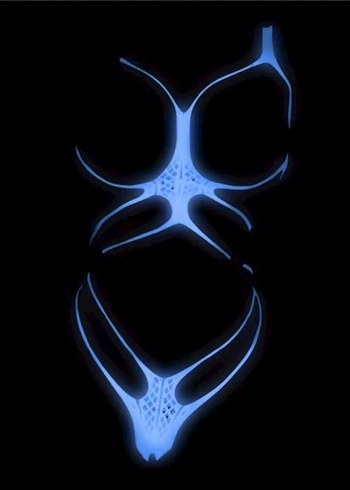 Karanlıkta Mavi Parlayan Bodysuit - Görsel 3