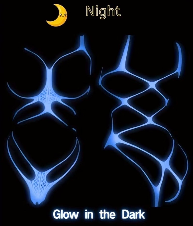 Karanlıkta Mavi Parlayan Bodysuit - Görsel 4