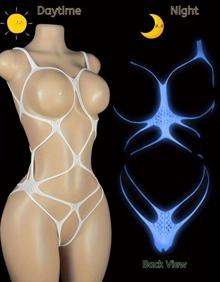 Karanlıkta Mavi Parlayan Bodysuit - Görsel 2