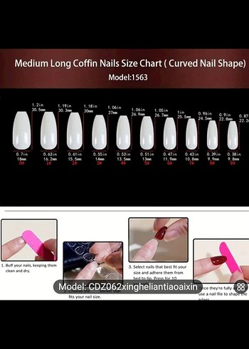 24 Parça Parlak Taş Süslemeli Tırnak Seti - Görsel 4