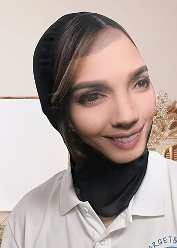 Gerçek Kadın Yüzü Baskılı Kumaş Maske - Görsel 7