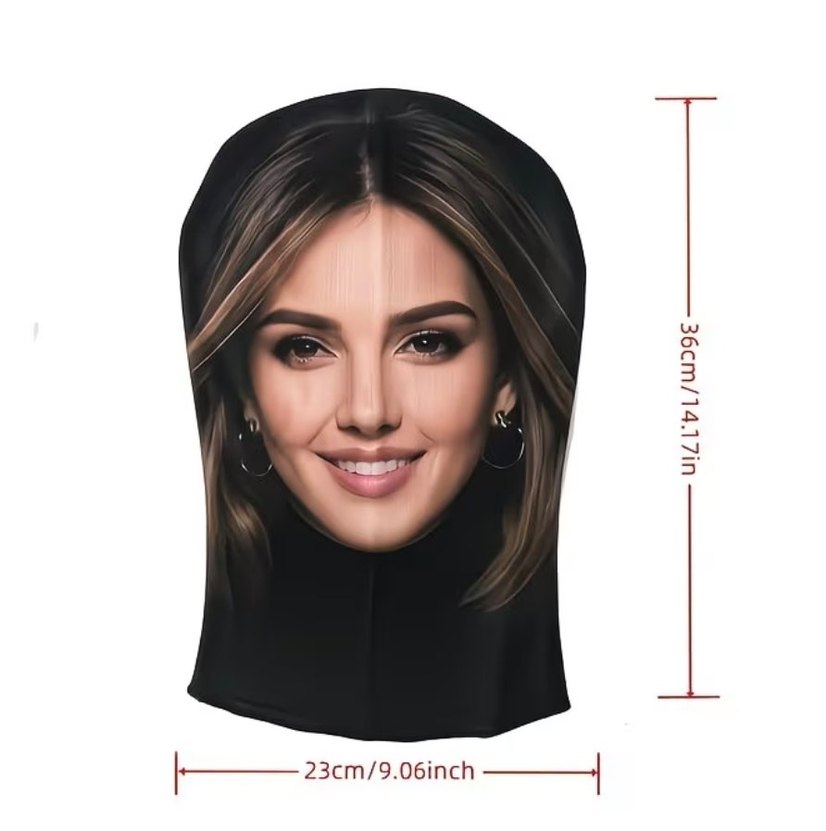 Gerçek Kadın Yüzü Baskılı Kumaş Maske - Görsel 4