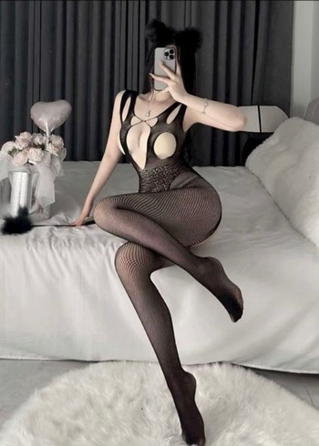 Siyah Sırtı Açık Dekolteli Vücut Çorabı - Görsel 4