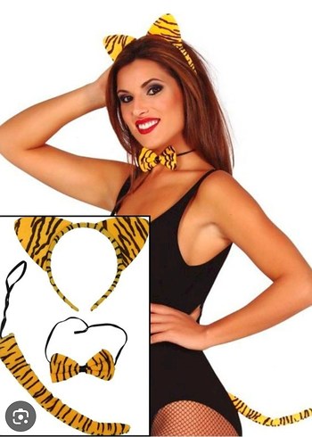 Kaplan Desenli 3 Parça Parti Aksesuarı - Görsel 4