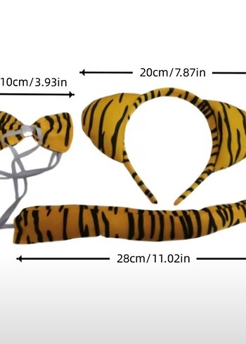 Kaplan Desenli 3 Parça Parti Aksesuarı - Görsel 7