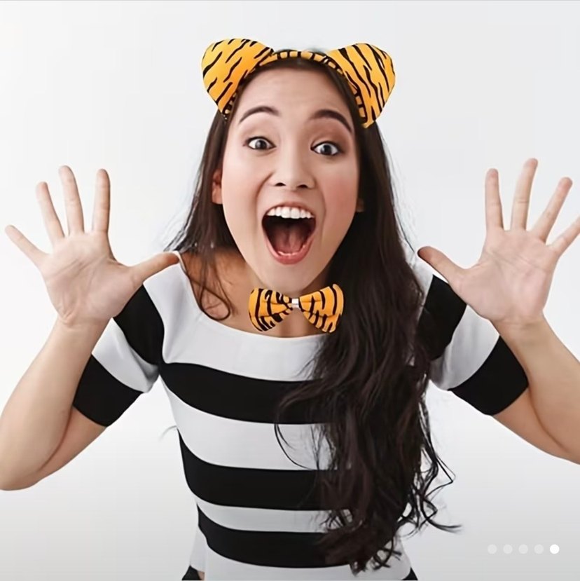 Kaplan Desenli 3 Parça Parti Aksesuarı - Görsel 5