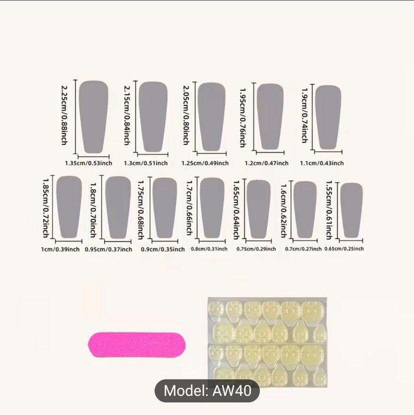 24 Parça Koyu Kırmızı Ombre Tırnak Seti - Görsel 3