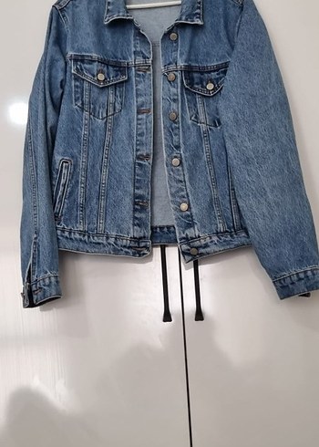 Düğmeli Mavi Kadın Denim Ceket