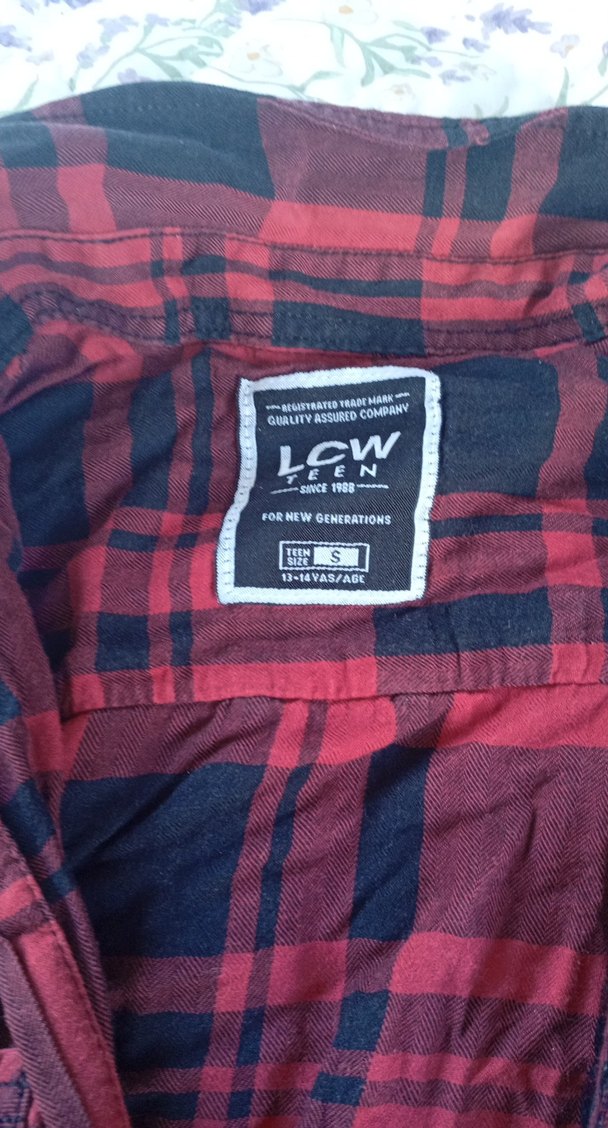 Kırmızı Bağlama Desenli Uzun Kollu Gömlek - Görsel 3