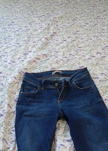 Kadın Mavi Normal Boy Bol Kesim Kot Pantolon - Görsel 2