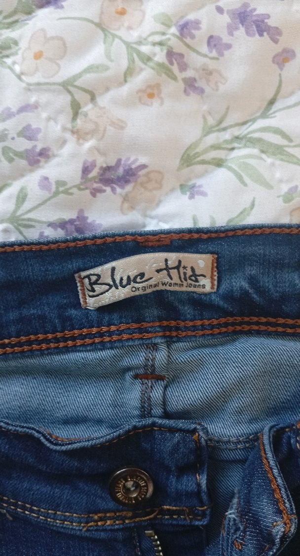 Kadın Mavi Normal Boy Bol Kesim Kot Pantolon - Görsel 3