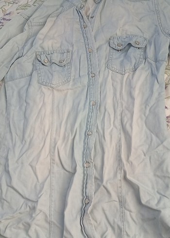 Gri Kadın Keten Gömlek Uzun Kollu - Görsel 3