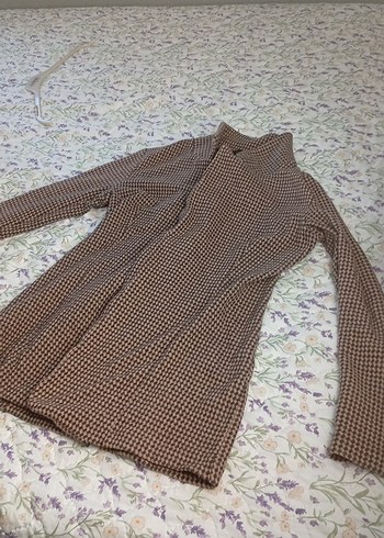 Düğmeli Kahverengi Midi Hamile Kabanı - Görsel 2