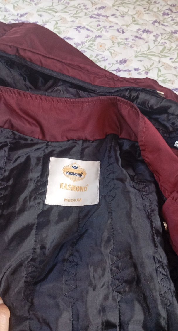 Bordo Kadın Kapüşonlu Fermuarlı Ceket - Görsel 4