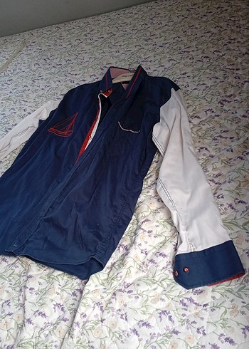 Düğmeli Lacivert Erkek Gömlek - Görsel 2