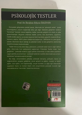  Psikolojik Testler - Prof. Dr. İbrahim Ethem Özgüven