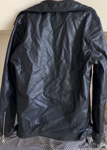 Bershka Siyah Deri Biker Ceket Kadın