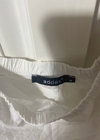 Addax Beyaz Keten Fırfırlı Kadın Bluz