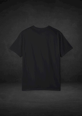 Off Line | Siyah Bisiklet Yaka Baskılı T-Shirt - Görsel 2
