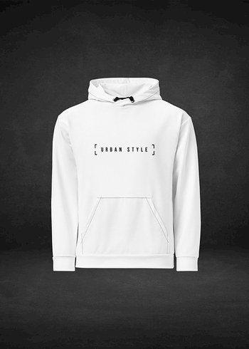 New York 98 | Beyaz Kapüşonlu Baskılı Sweatshirt - Görsel 3