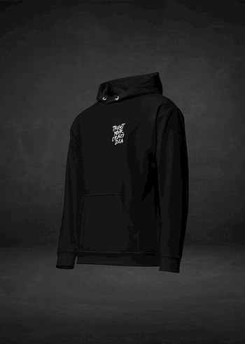 Trust Your Crazy Idea | Siyah Kapüşonlu Baskılı Sweatshirt - Görsel 4
