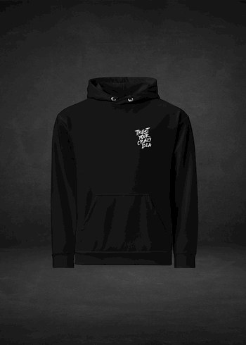 Trust Your Crazy Idea | Siyah Kapüşonlu Baskılı Sweatshirt - Görsel 3