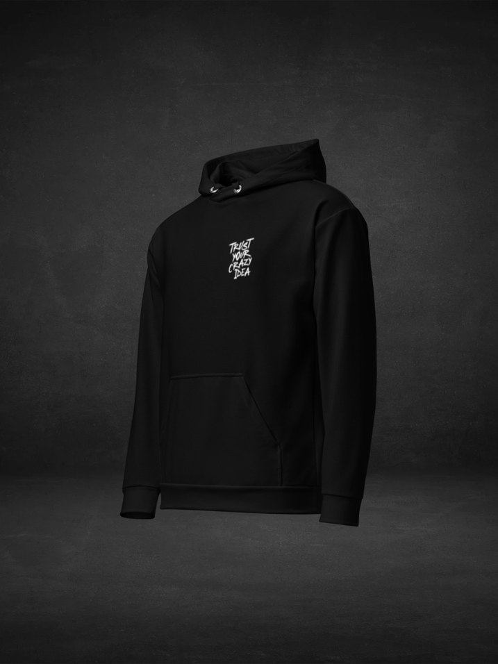 Trust Your Crazy Idea | Siyah Kapüşonlu Baskılı Sweatshirt - Görsel 4