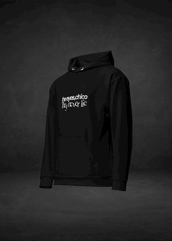 The Eyes Chico | Siyah Kapüşonlu Baskılı Sweatshirt - Görsel 4