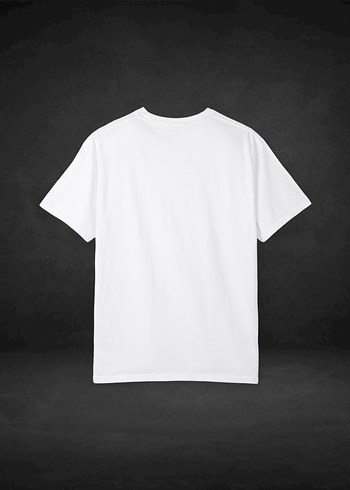 Begin Now | Beyaz Bisiklet Yaka Baskılı T-Shirt - Görsel 2