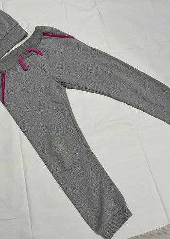 Kızlar için Gri Fermuarlı Sweatshirt ve Eşofman - Görsel 2