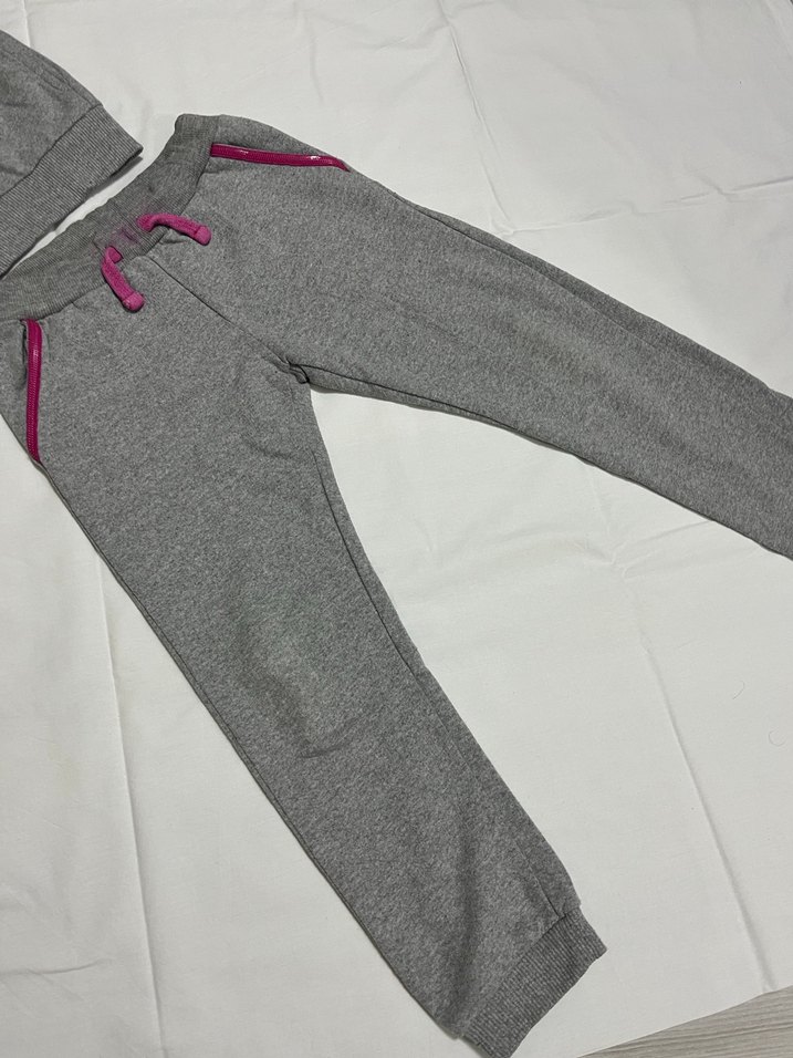 Kızlar için Gri Fermuarlı Sweatshirt ve Eşofman - Görsel 2