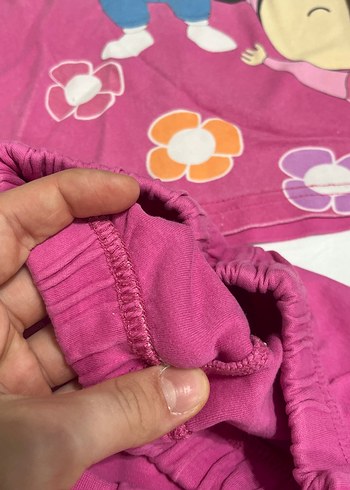 Renkli Kız Çocuk Bol Kesim Pembe Eşofman - Görsel 10