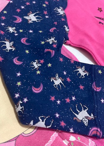 Renkli Kız Çocuk Bol Kesim Pembe Eşofman - Görsel 9