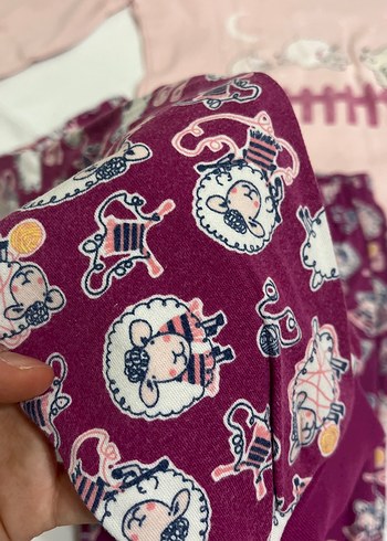 Renkli Kız Çocuk Bol Kesim Pembe Eşofman - Görsel 5