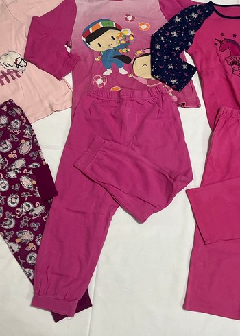 Renkli Kız Çocuk Bol Kesim Pembe Eşofman - Görsel 3