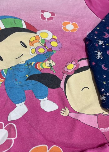 Renkli Kız Çocuk Bol Kesim Pembe Eşofman - Görsel 7