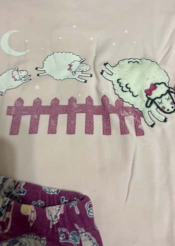 Renkli Kız Çocuk Bol Kesim Pembe Eşofman - Görsel 6