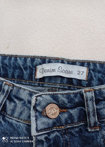 Diğer Mavi Yıldız Desenli Kadın Denim Pantolon