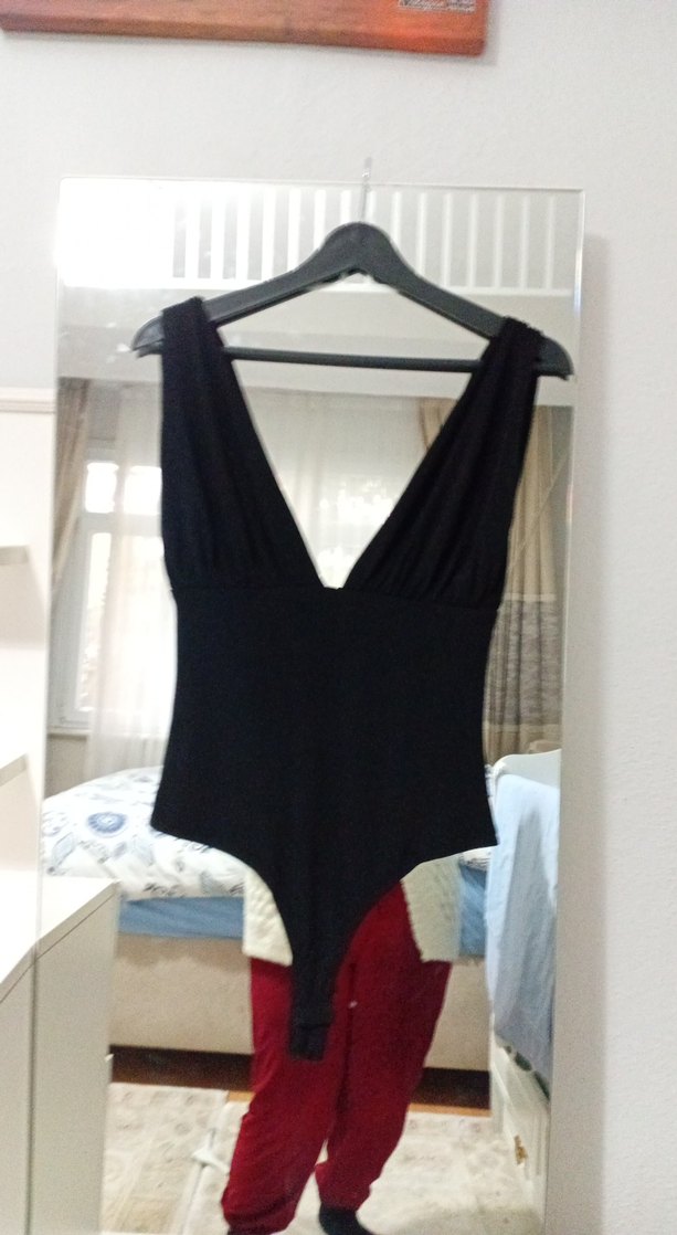 Siyah Drapeli Goth Tarzı Kadın Monokini - Görsel 2