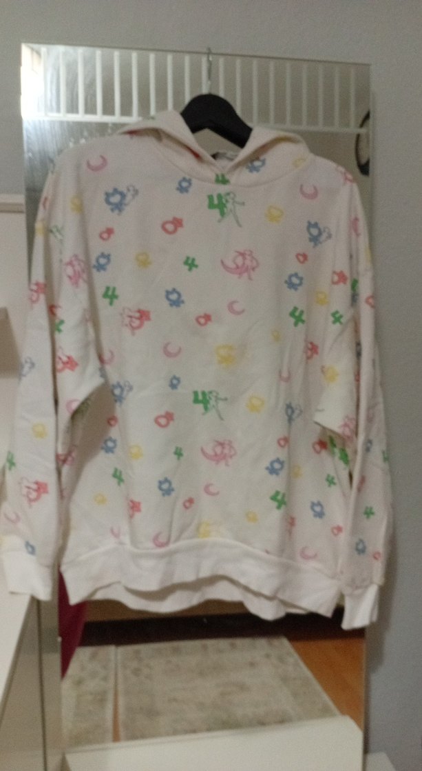 Renkli Baskılı Hamile Kapüşonlu Gömlek - Görsel 2