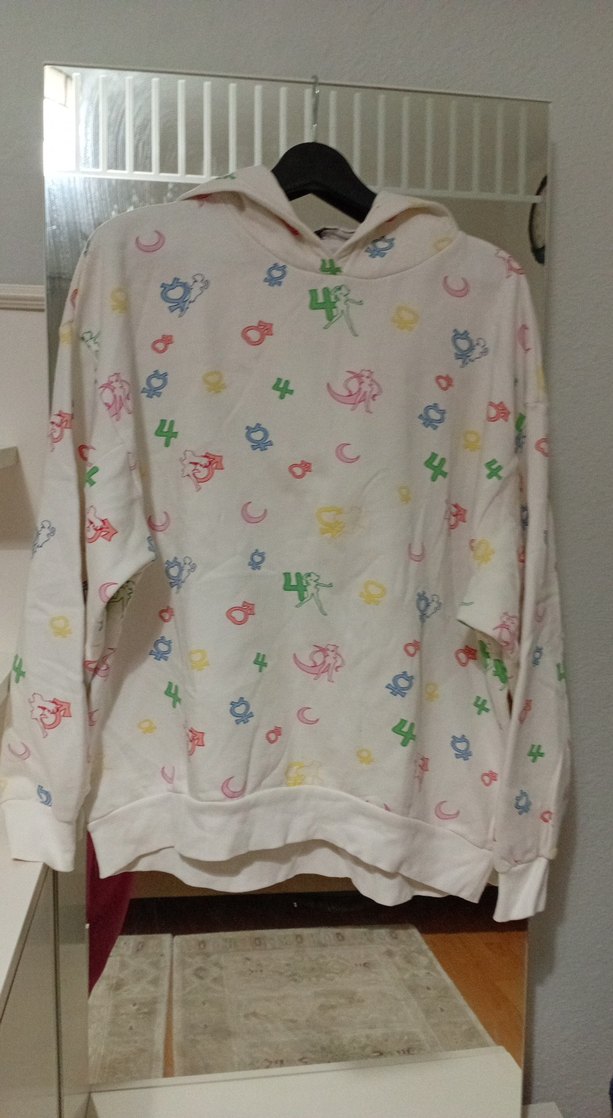 Renkli Baskılı Hamile Kapüşonlu Gömlek - Görsel 3