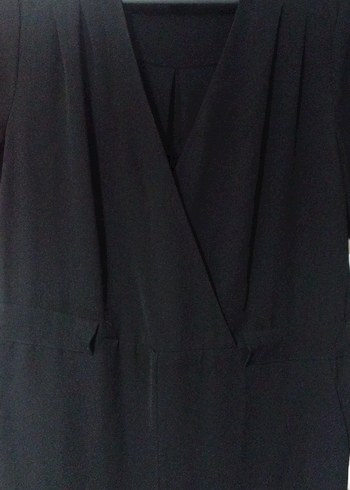 Kadın Siyah Uzun Salaş Tulum - Görsel 2