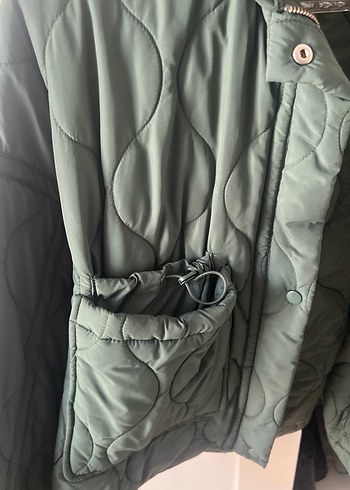 Zara Yeşil Fermuarlı Kadın Street Wear ince ceket