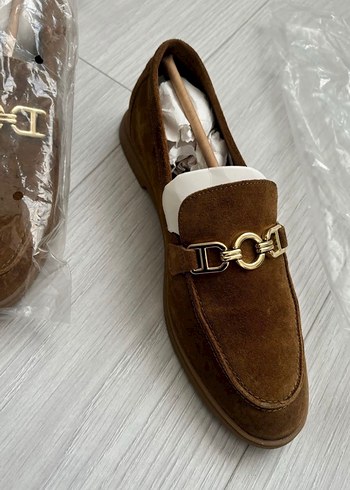 Zara Taba Süet Tokalı Kadın Loafer - Görsel 5
