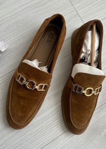 Zara Taba Süet Tokalı Kadın Loafer - Görsel 2