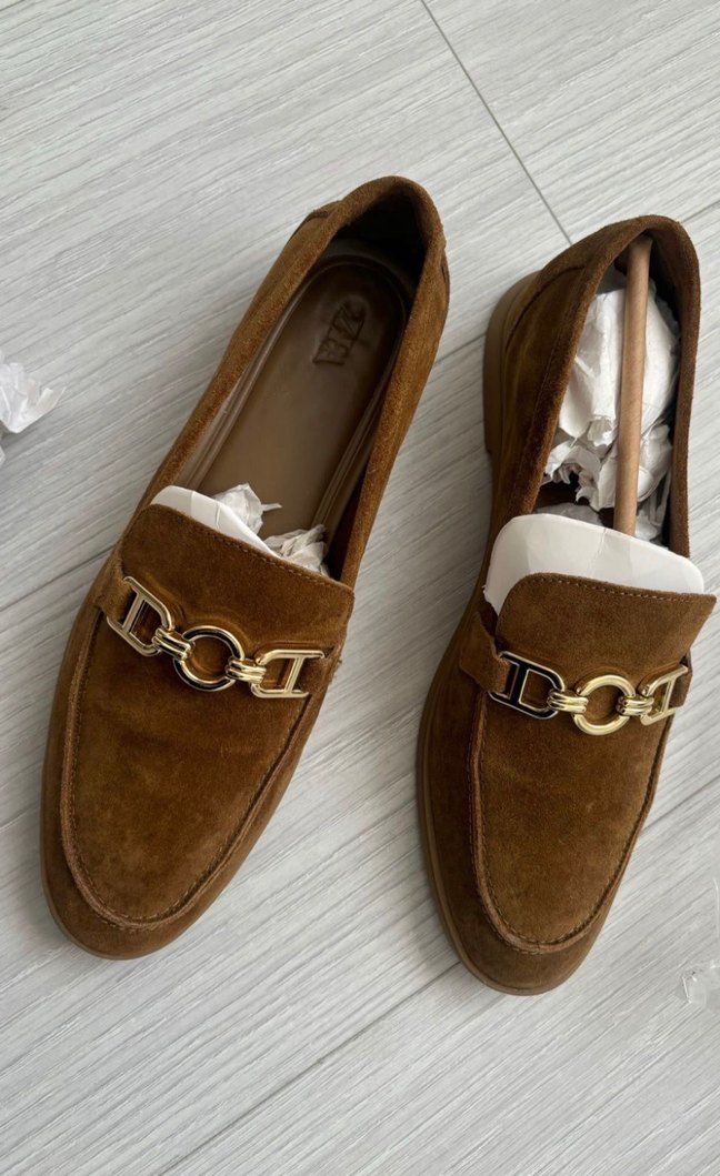 Zara Taba Süet Tokalı Kadın Loafer - Görsel 2