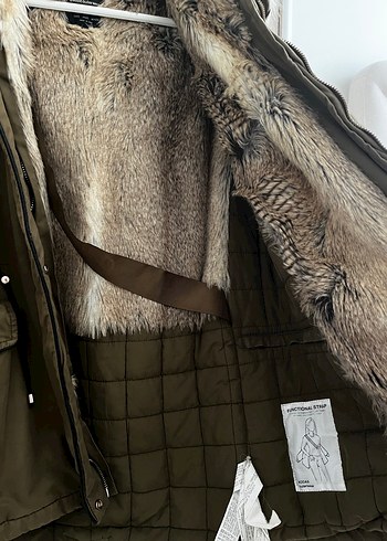 Kürk Detaylı Haki Kadın Mont - Görsel 5