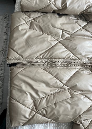 Bej Kadın Midi Mont Yüksek Yakalı - Görsel 6