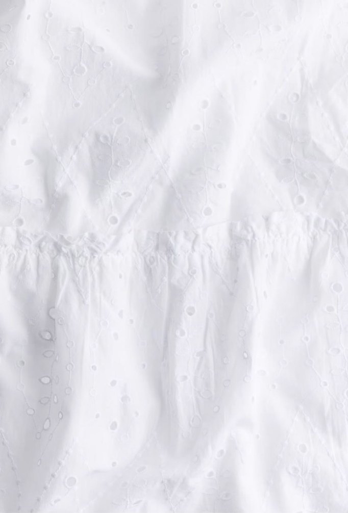 Kadın Beyaz Uzun Pamuklu Etek - Görsel 2