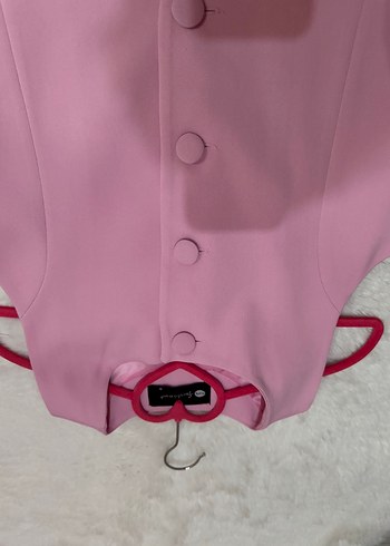 s Beden pembe Renk Pembe Mini Kolsuz Kadın Takım